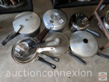 Kitchen ware - 2 Presto pressure cookers, Revere Ware sauce pan w/lid & misc. cookware
