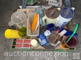 Kitchen ware - Plastic ware pitchers, glasses, popsicle maker, coasters, hot pads, ice trays etc.