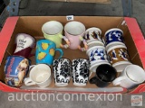Kitchen ware - coffee/tea mugs, 14 stoneware and ceramic