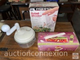 Kitchen ware - Presto Salad-Shooter in box, Vidalia Chop Wizard in box & hand chopper