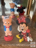 Disney - 2 banks, Porky Pig and Minnie Mouse