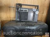 Electronics - 2 Sony - Cassette/radio boom box and Household radio
