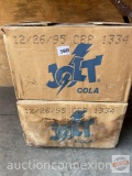 Bottles - 2 Cases of 1995 24ct Jolt Cola empty bottles in orig. box ( missing 2 bottles) 46 bottles