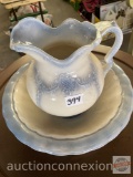 Pitcher and Basin, blue/white (basin as is)