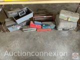 10+ tool boxes and tray caddies, various size, metal & plastic