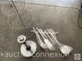 Kitchen - Stainless, cooking utensils, paper towel dispenser, 3-tier produce basket/rack
