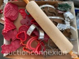 Kitchen - Wooden rolling pin and cookie cutters