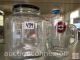 Vintage coffee jar and A&W mug