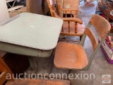 Vintage school desk w/attached swivel chair