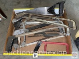 Box assorted misc. hack saws and frames