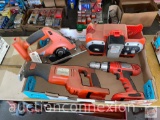 4 Black & Decker Firestorm Cordless tools - Drill, Saw, Reciprocating Saw & Battery charger radio w/