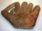 Sports - Baseball Glove, 1950-1959 double tunnel, #60-4215 Montgomery Ward Fielder's split finger