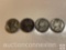 Currency - Coins - 4 nickels (1-1935 Indian head), 1943, 1945, 1947