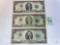 Currency - 3 - $2 Bills, 1976, 1995, 2017A Thomas Jefferson Federal Reserve Notes