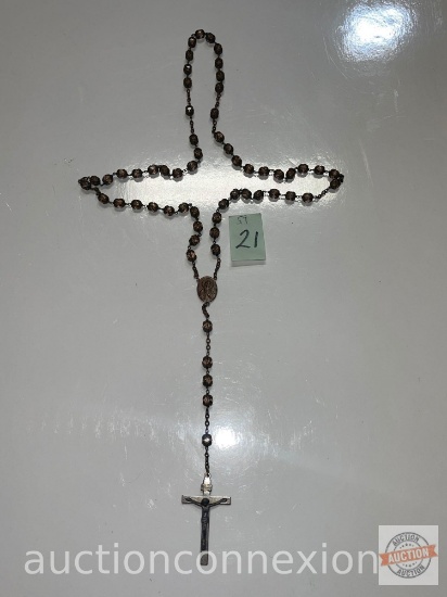 Jewelry - Rosary, 50+ encrusted double capped glass beads