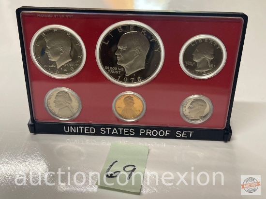 Currency - Coins - 1978 US Proof set, 6 coin, $1, .50, .25, .10, .05, .01 in case