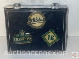 Sports Collectibles - Oakland A's 3pc. pin set, 2000-2001 season in case