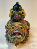 Foo Dog, Wucai porcelain colorful Koji Cochin pottery, 3.5