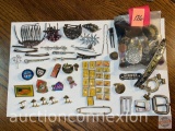 Jewelry - Hair accessories, belt buckles, lapel pins, buttons, thimble and bracelet parts