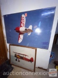 Artwork - 2 Airplanes, signed Al Manley, 1982 21.25wx17.25h and 1992 30wx21.25H