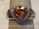 Jewelry - Ring, peach stone, sz 7