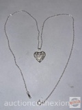 Jewelry - Necklace and pendant, sterling .925 heart