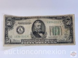 Currency - $50 Bill, 1934 Ulysses S Grant, Federal Reserve Note, Green seal, printed San Francisco,