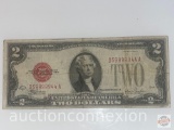 Currency - $2 Bill 1928F Thomas Jefferson, United States Note, Red seal, Serial # D59999944 A