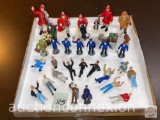 Figural people, Studio 56 porcelain Christmas, 4 resin firemen figures & lots of mini plastic people