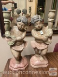 2 large wood hand carved figures, 25