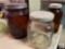 3 Vintage jars - 1 coffee jar, 2 brown jars, Anchor Hocking