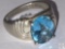 Jewelry - Ring, sterling w/ lite blue stone