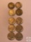 Coins - 10 Buffalo nickels, 4 -1936 (1 D) and 6 no date, unreadable (1 D)