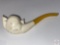 Pipe - Meerschaum, sepiolite Sea foam mineral (hard white clay) ornate smoking tobacco pipe