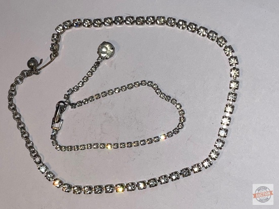 Jewelry - Necklace & bracelet, rhinestone tennis style