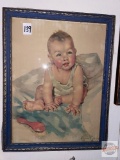 Artwork - Baby Print - ornate frame, 10.25