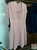 Clothing - vintage Dress, Original Blakely Fashions, side zipper, dusty rose color, lined