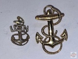 Jewelry - 2 Navy lapel pins, 1 sterling