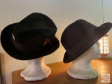 Hats - Akin's Men's wear Bryan Tx sz 7 3/8 100% pure Beaver Fur w/red satin lining & Woman's hat