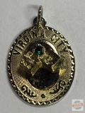 Jewelry - Pendant, Crea, 12k gold filled, Green stone & dice, Virginia City, Nevada