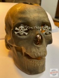 Jewelry - Bracelet, jeweled skull and crossbones with Skull candle holder, 5