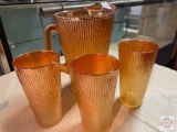 Carnival Glass - Orange tree bark pitcher 9