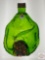 Art glass trinket/candy dish, jeweled bottle, green 12