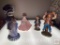 4 Figural figurines, ceramic, porcelain & resin, 6