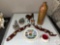 Western motif items, Breyer horse, figures, cactus, candle holder, Nebraska collectors plate