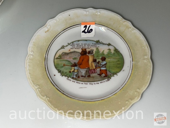 Presidential collectibles - Vintage dish, Teddy & Rosa on Their way to the White House, 1901-1909