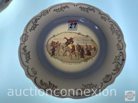 Presidential collectibles - Vintage dish, Teddy & Rosa in the GOP, 1901-1909, 7"w