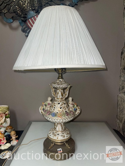 Capodimonte table lamp - ornate 30"h