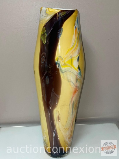 Studio art glass vase - 23"h