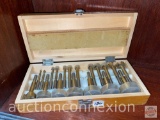 Tools - Forstener 19pc. Bit set in wooden dove tailed storage box